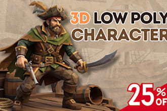 create low poly 3d character modeling, rigging, and animation for game assets
