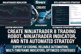 create ninjatrader 8 trading robot, ninjatrader indicator, nt8 strategy and bots
