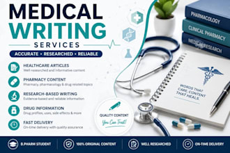 write pharmacy , medical and healthcare content