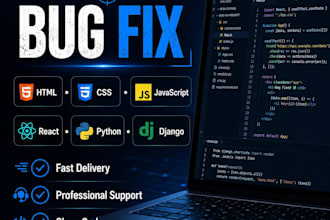 fix python HTML CSS javascript  bugs professionally