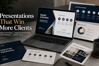 agency pitch deck, marketing presentation, client proposal powerpoint, canva