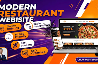design a modern restaurant website with online ordering and reservation