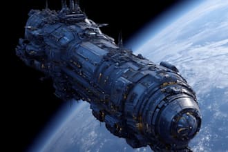 design a sci fi spaceship art