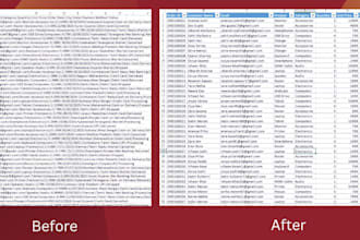 clean, merge, sort, format excel data