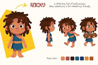 draw kids character for children story book illustration