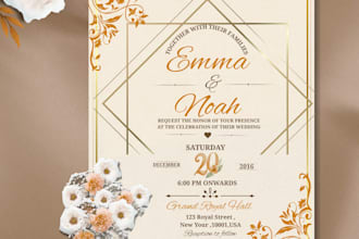 design elegant wedding, birthday, and baby shower invitation card