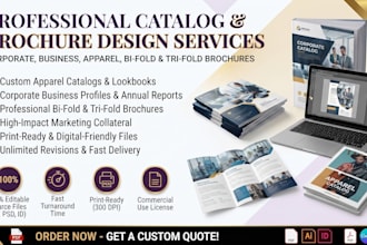 design apparel catalog corporate catalogue business bi trifold brochure design