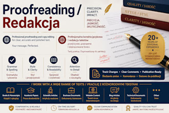 proofread and edit your text in polish or english