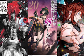 design anime light novel cover anime manga webtoon cover artist shonen character