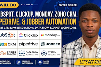 hubspot clickup monday automation zoho crm pipedrive jobber zapier integration