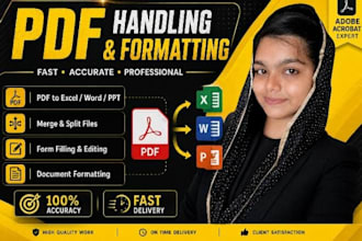 do pdf to excel conversion, pdf merging and formatting