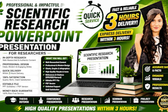 do quick research, design scientific PPT presentations in 3 hours