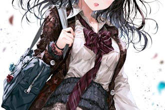 anime character an illustration and anime character