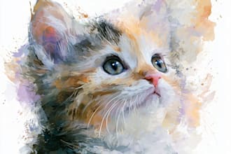 draw watercolor pet portrait