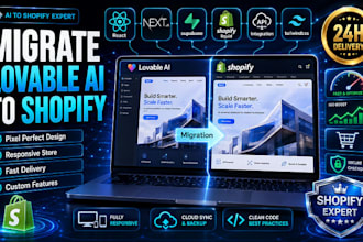 migrate lovable ai to shopify store with custom design and functionality