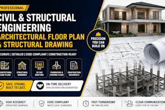 civil and structural engineering architectural floor plan and structural drawing