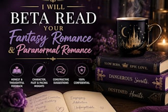 beta read your fantasy romance and paranormal romance book