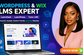 build high converting wix wordpress elearning lms website learndash learnpress