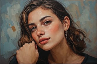 make artistic oil painting on oil canvas
