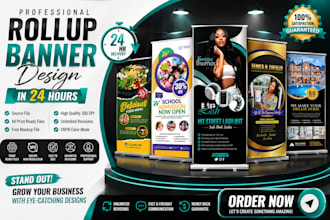 design roll up banner, retractable banner, pull up banner in 24 hours