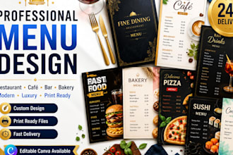 design modern restaurant food menu, cafe and bar menu