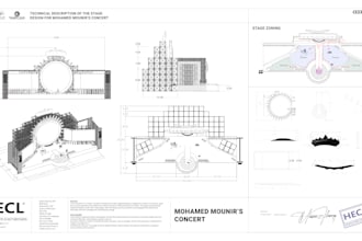 design a professional 3d stage for concerts