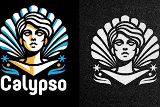 do creative magical, feminine beauty, mermaid logo design