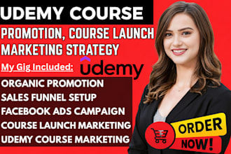 do udemy course promotion, course launch marketing strategy, udemy sales funnel