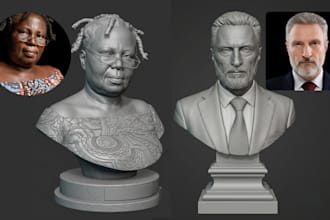 create realistic 3d head bust model from your photo for 3d printing