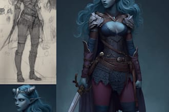 draw your characters and fanart in semi realistic art