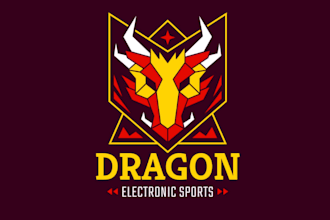 do custom professional dragon logo dungeons and monster