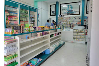 design 3d pharmacy store clinic medical center dental office hospital laboratory