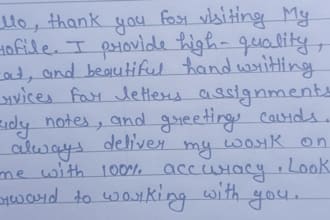 do beautiful handwriting work  assignments and letters