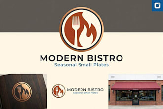 create modern eye catchy restaurant logo with text with any file