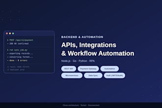 build backend systems, apis, and automation scripts