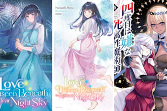 draw shonen anime manhhwa webtoon novel cover light novel comic book cover art