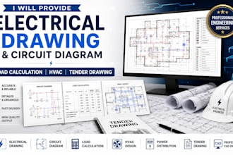 create electrical drawing, circuit diagram, load calculation and tender drawing