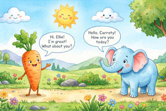 create cute children book illustrations and animal characters
