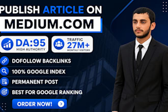 write and publish articles on medium,com for SEO and high da backlinks