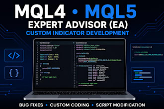 develop your mql4 mql5 mt4 mt5 expert advisor eas and indicator