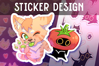 create chibi artstyle sticker design