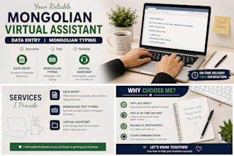 be reliable virtual assistant for data entry and mongolian text typing