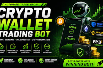 develop crypto wallet trading bot, trust wallet, binance and bybit trading bot