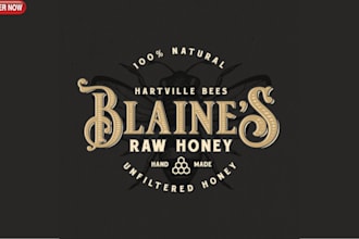 design custom vintage hand lettering logo for your brand