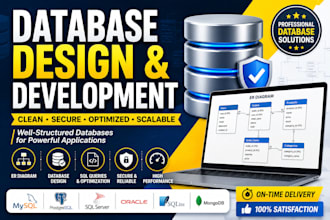 design and develop mysql,sql server, postgresql and oracle databases