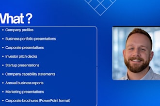 design a modern company profile and business portfolio powerpoint presentation
