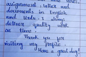 write beautiful hand written notes and assignments