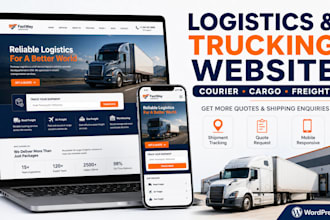 design logistics trucking courier and cargo wordpress website