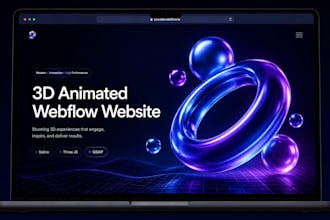 build create 3d animated webflow website using spline and three js effect