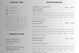 design a professional ats friendly resume or CV in canva